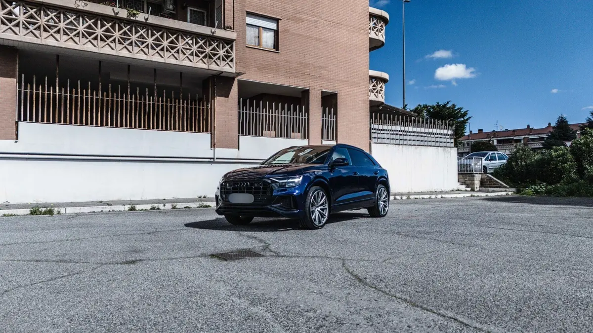 Audi Q8 55 TFSI 2022, exterior — Cannes Lux Car Rental, Cannes. Effortless family runs from Mougins to the coast