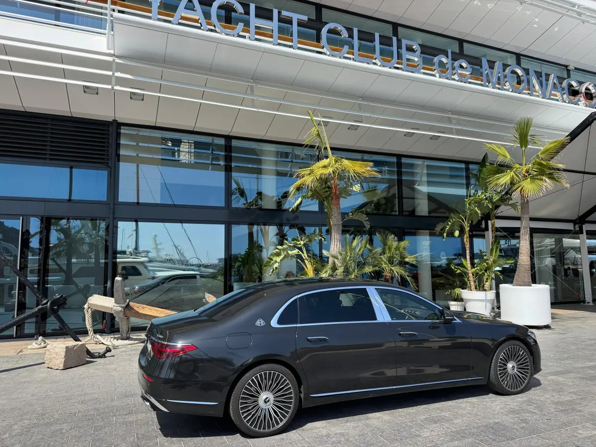 Maybach S580 2023, front view — Cannes Lux Car Rental, Cannes. Chauffeured calm for the Monaco business run