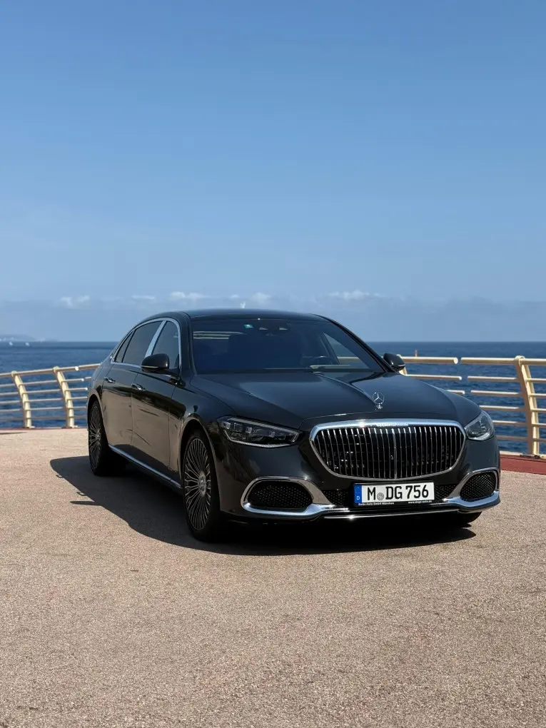 Maybach S580 2023, rear view — Cannes Lux Car Rental, Cannes. Chauffeured calm for the Monaco business run
