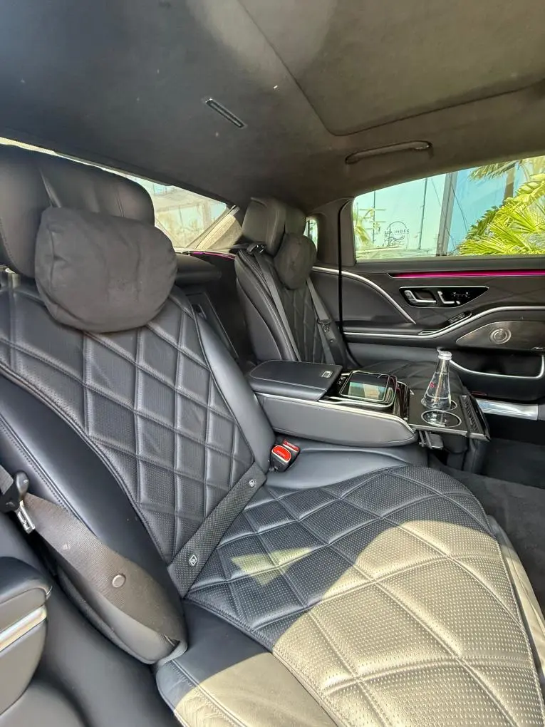 Maybach S580 2023, interior — Cannes Lux Car Rental, Cannes. Chauffeured calm for the Monaco business run
